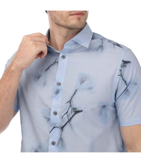 Mens Lousho Large Floral Shirt Sky Ted Baker