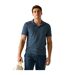 Mens Hadvo Stripe Polo Shirt Moonlight Denim White Regatta-1