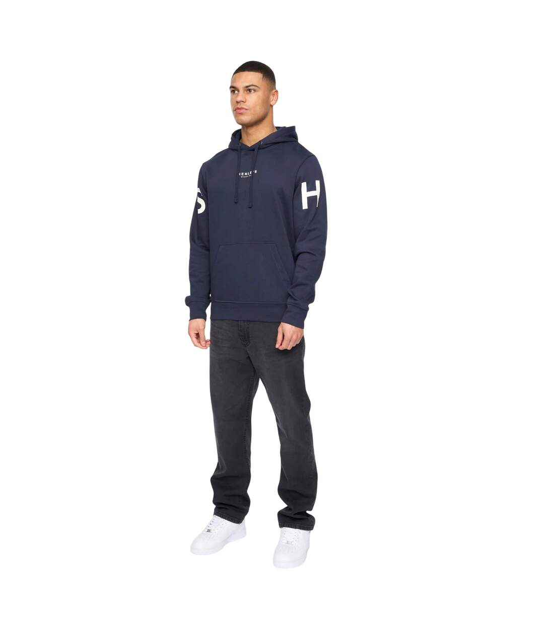 Sweat à capuche hensleeve homme bleu marine Henleys-3