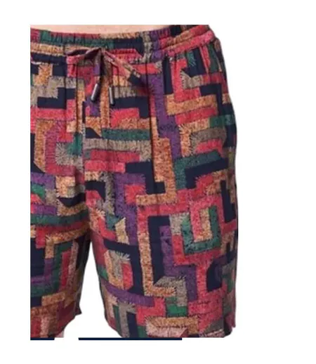 Mens Geometric Shorts Black Native Youth