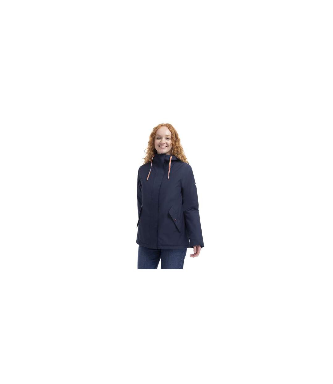 Veste Imperméable Unie À Capuche Yulia Femme Bleu Marine Trespass-1