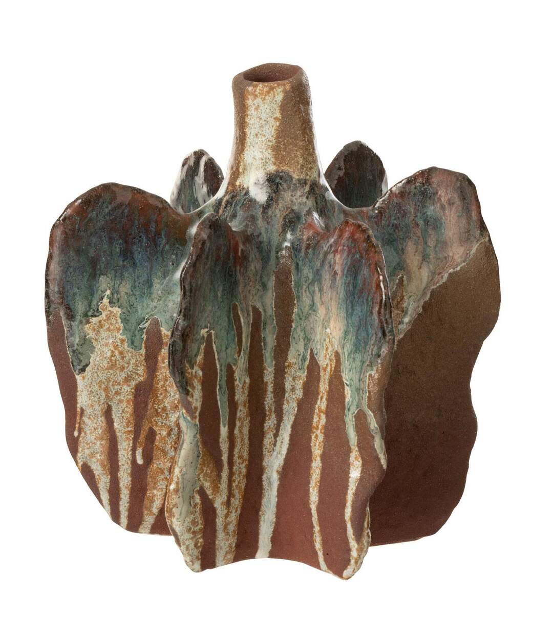 Vase Déco en Céramique Naga 20cm Rouille-1