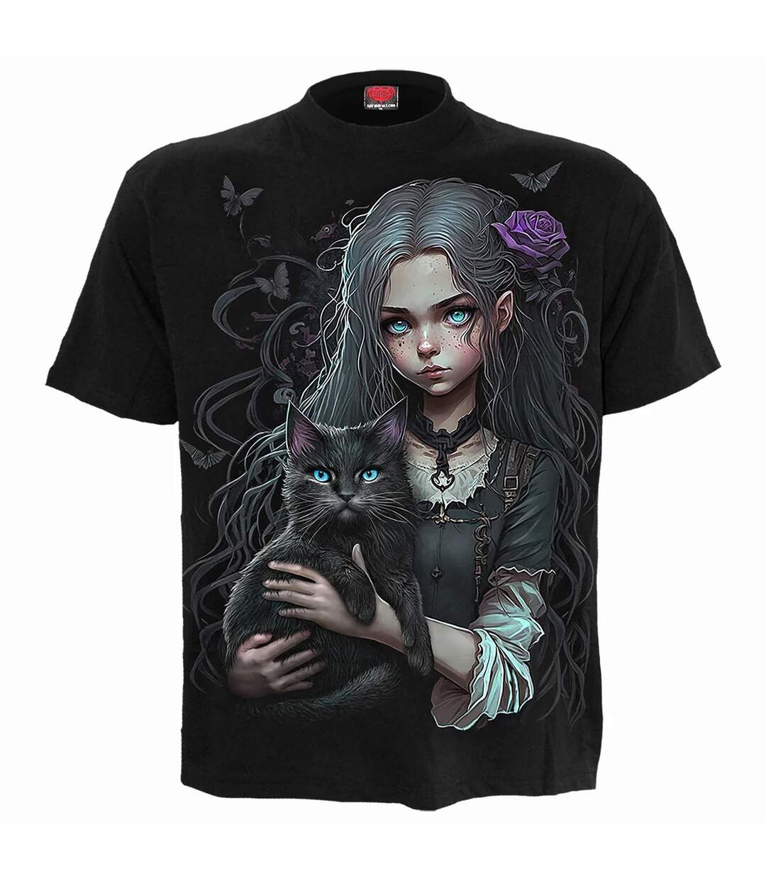 T-shirt goth familiar adulte noir Spiral Direct-1