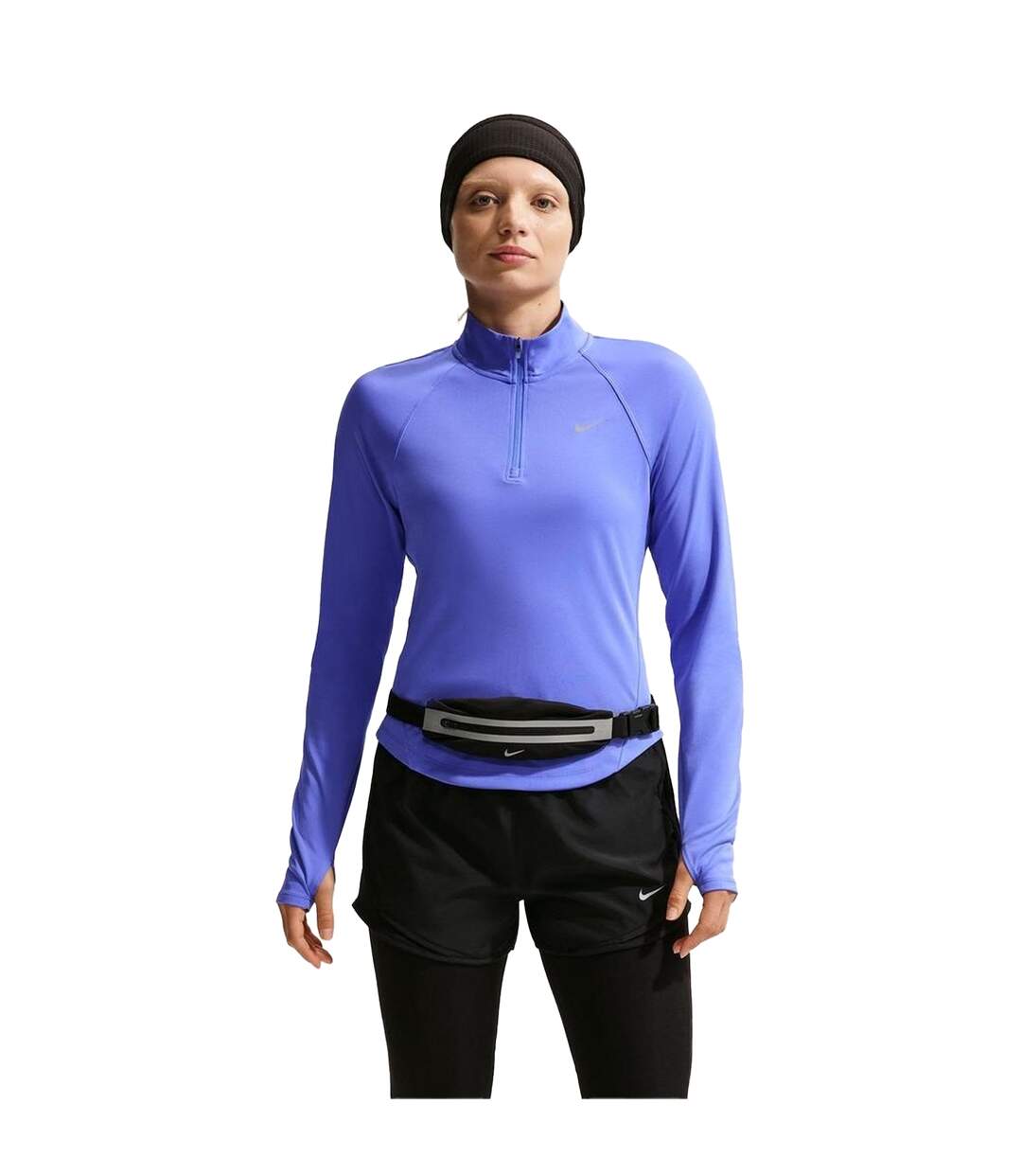 Haut Manches Longues Course À Pied Motif/style Swoosh Femme Bleu Saphir Nike-2