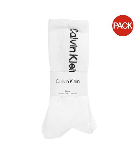 Chaussettes Motif/style Lettrage Homme Blanc Calvin Klein