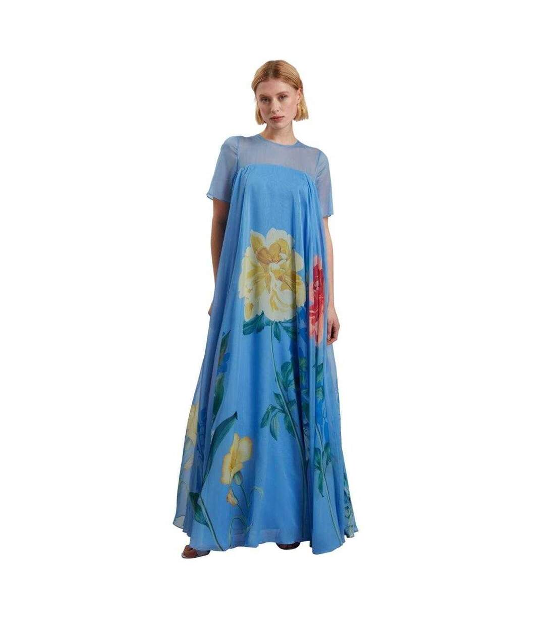 Robe Longue Mancherons Marie Femme Bleu Moyen Ted Baker-2