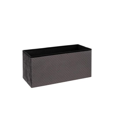 Pouf & Coffre de Rangement Velours 76cm Gris