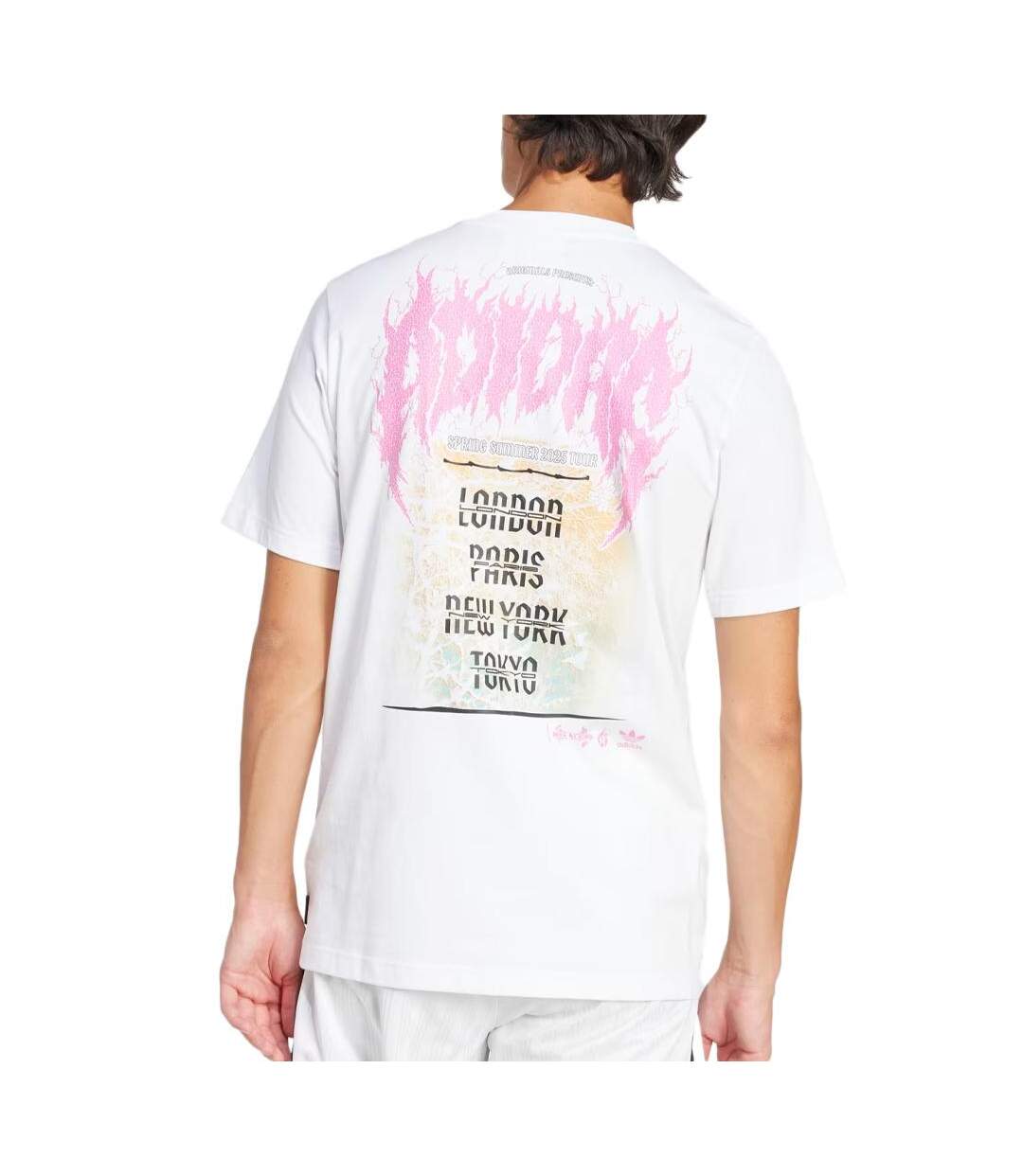 T-Shirt blanc/rose homme adidas q12-2