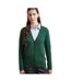 Womens/ladies cotton acrylic v neck cardigan bottle green Premier