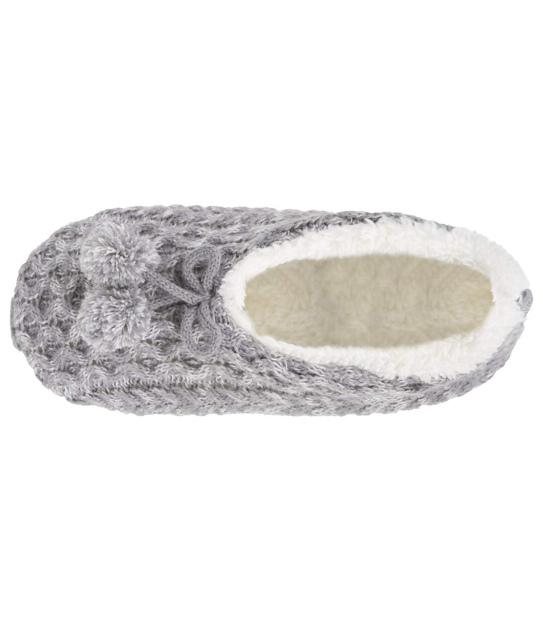 Isotoner Chaussettes d'intérieur femme maille torsadée, picots antidérapants-2