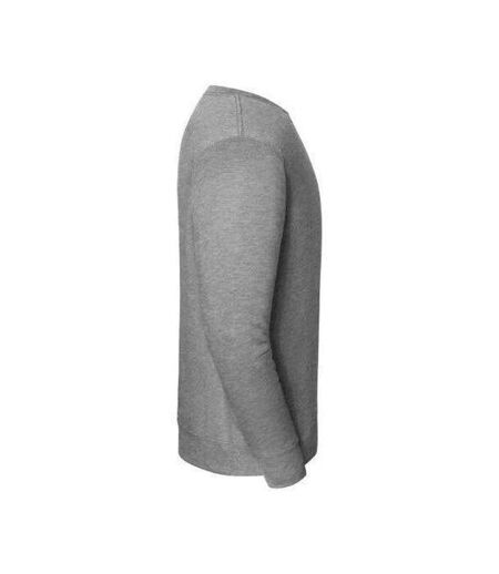 Sweat Uni Col Ars-du-cou Iconic Premium Homme Gris Clair Chiné Fruit Of The Loom