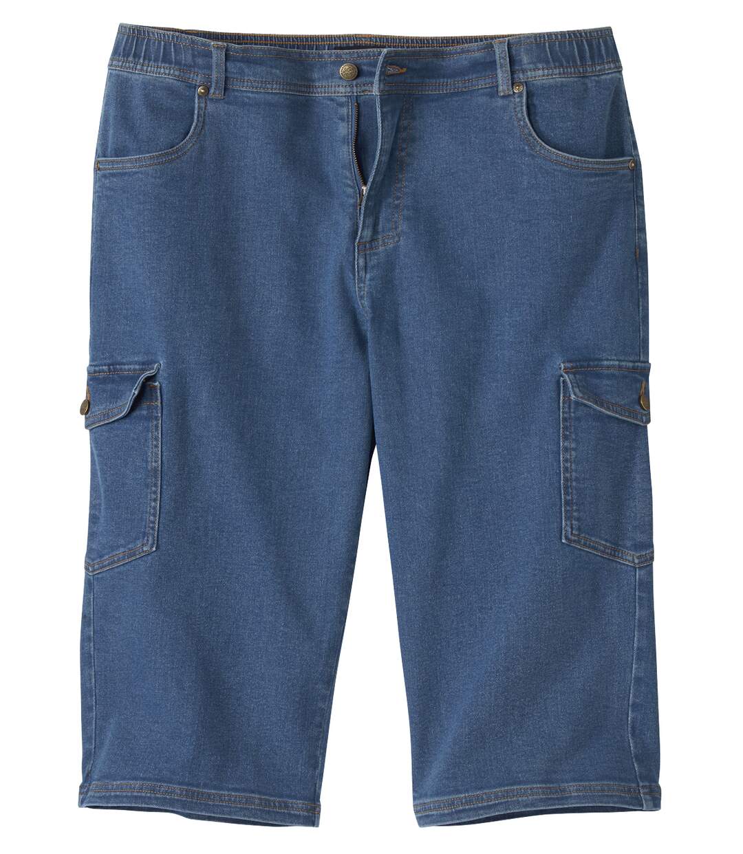 Le Pantacourt Détente Cargo en Denim-1