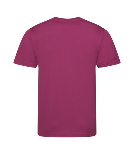 Just Cool Mens Performance Plain T-Shirt (Hot Pink)