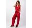 Combi Pantalon femme habillé PAULY rouge motif floral Coton Du Monde-4