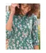 Womens/ladies Jersey Shirred Cuff 3/4 Sleeve Top Multicoloured WoolOvers-3