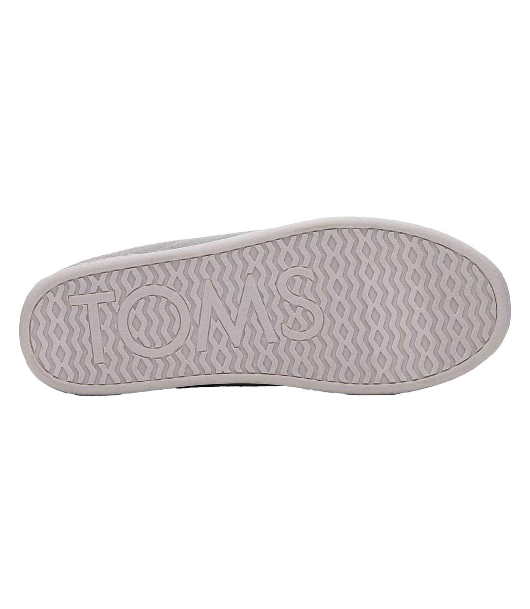 Womens/ladies Quilted Flat Slippers Grey Toms-3