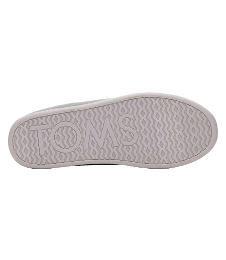 Womens/ladies Quilted Flat Slippers Grey Toms