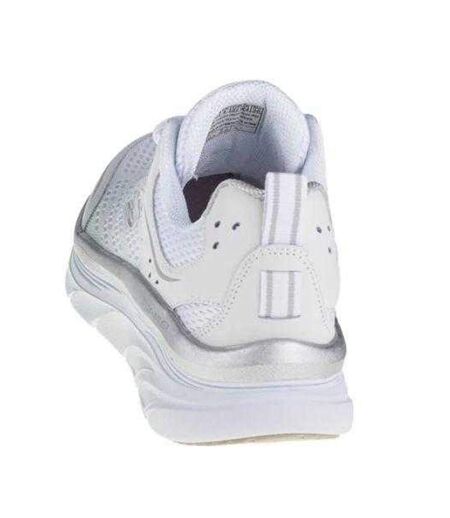 Womens/ladies D´lux Walker Leather Shoes White Skechers