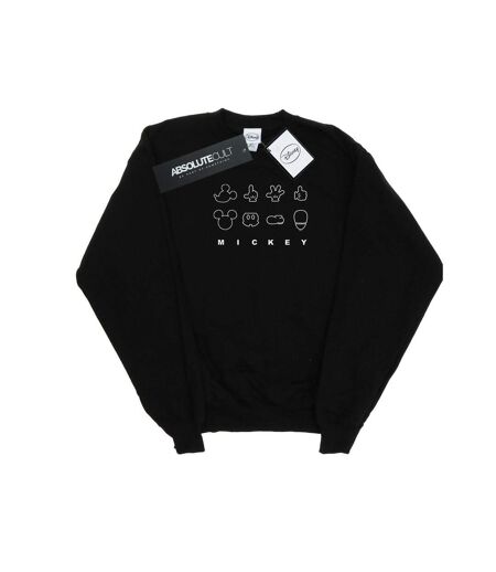 Disney Sweatshirt déconstruit Mickey Mouse Femme/Ladies (Noir) - UTBI27833