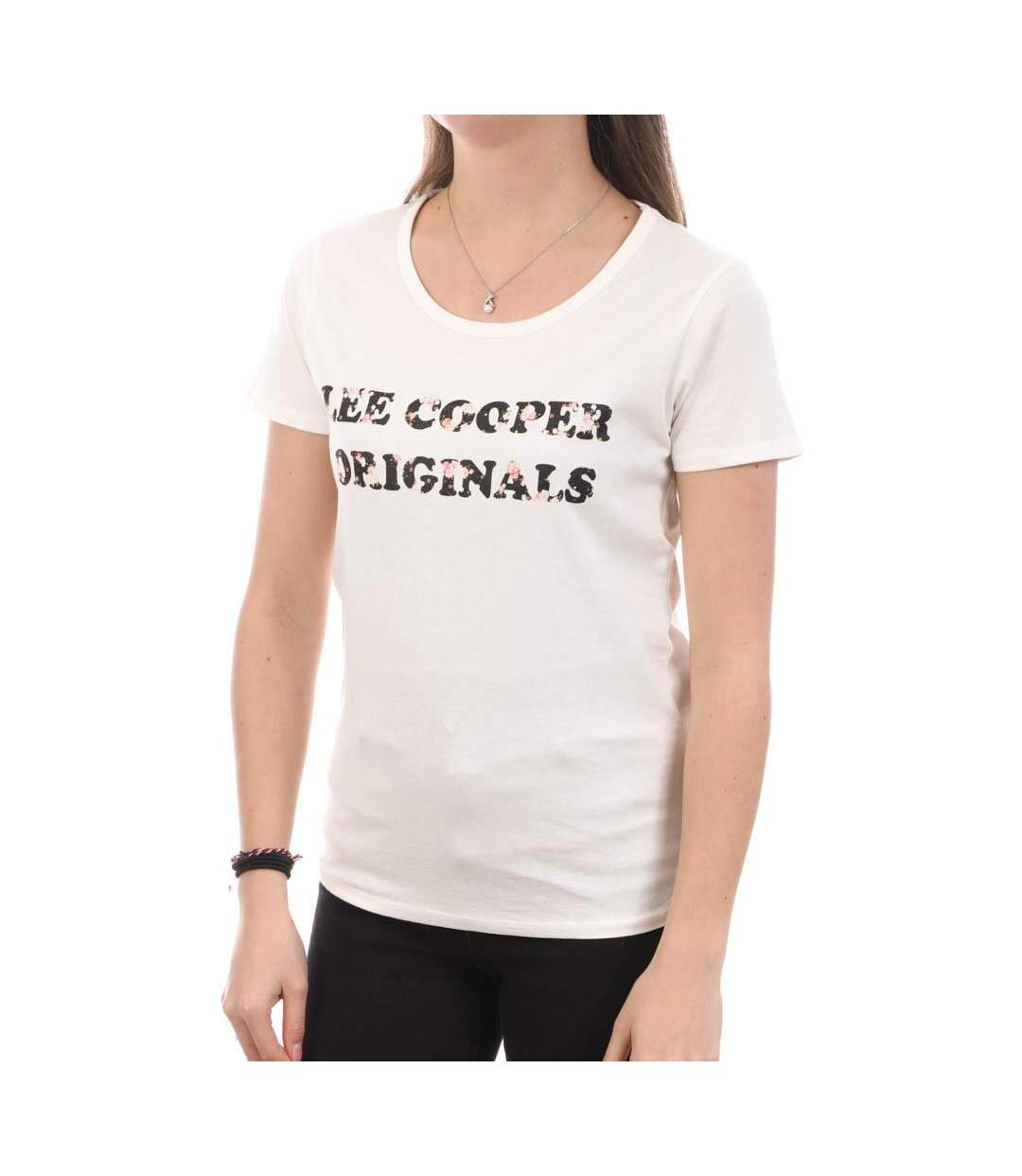 T-shirt Blanc Femme Lee Cooper Onna - L-1