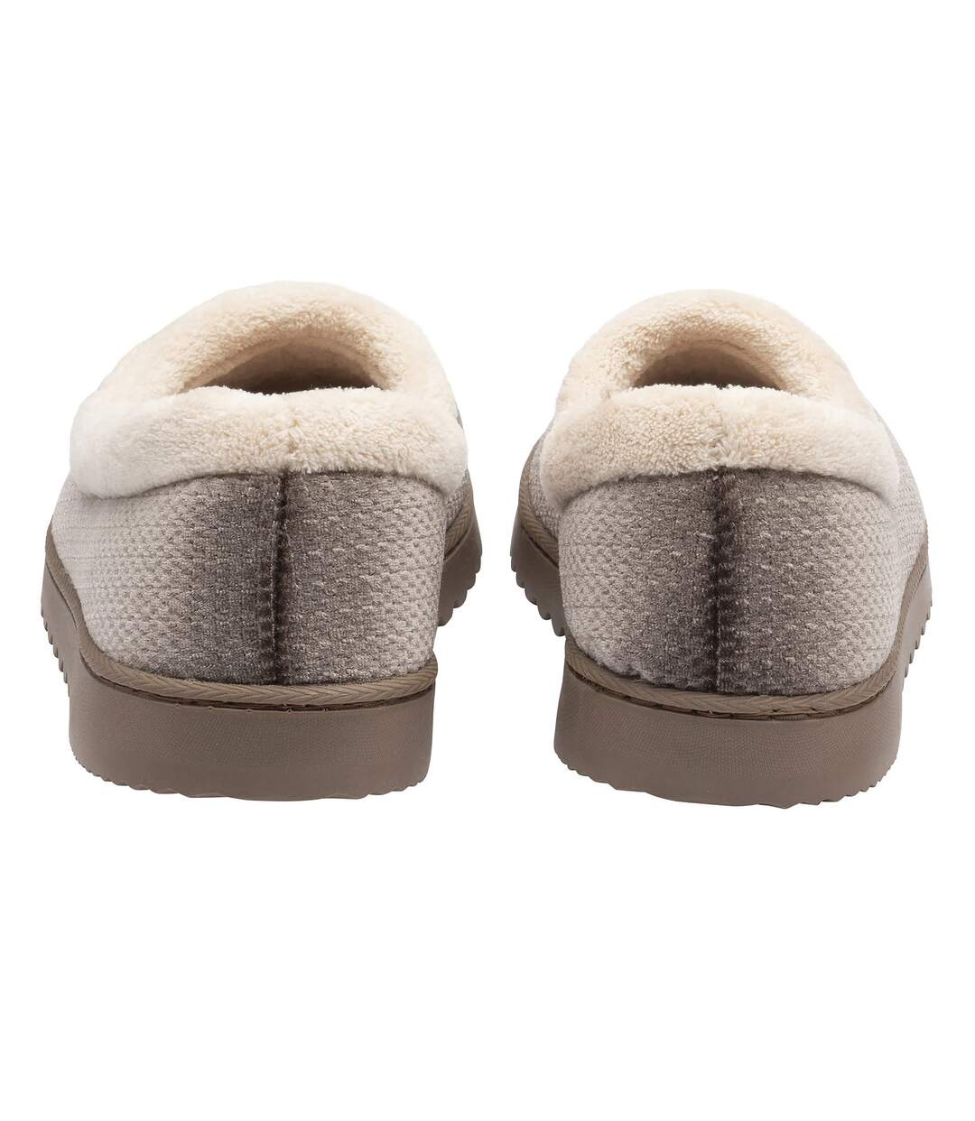Ladies Textured Ballerina Slippers Brown Tan Warm UK 3-8-2