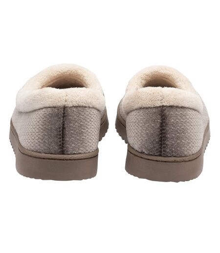 Ladies Textured Ballerina Slippers Brown Tan Warm UK 3-8