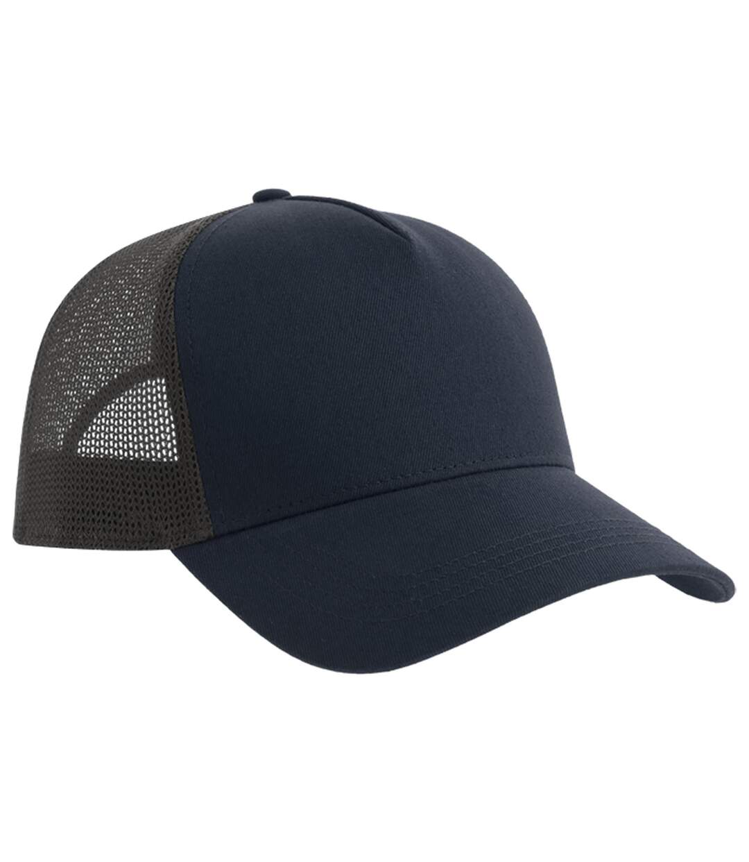 Rapper 5 Panel Cotton Sustainable Trucker Cap Navy Dark Grey Atlantis-2