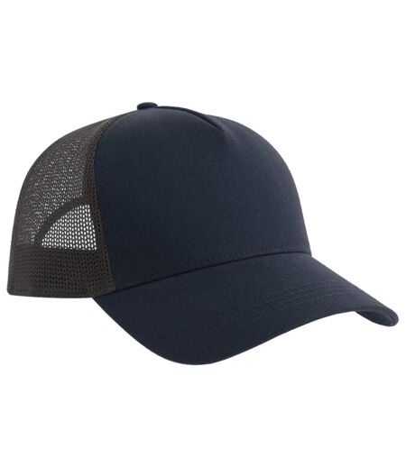 Rapper 5 Panel Cotton Sustainable Trucker Cap Navy Dark Grey Atlantis