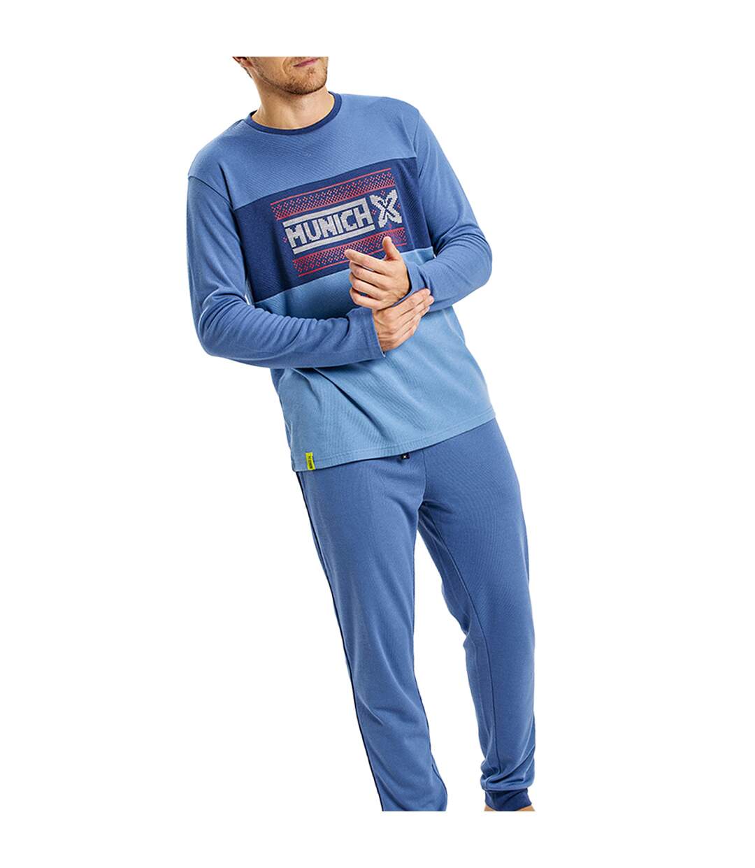 Winter pajamas long sleeve round neck MU1 men-2