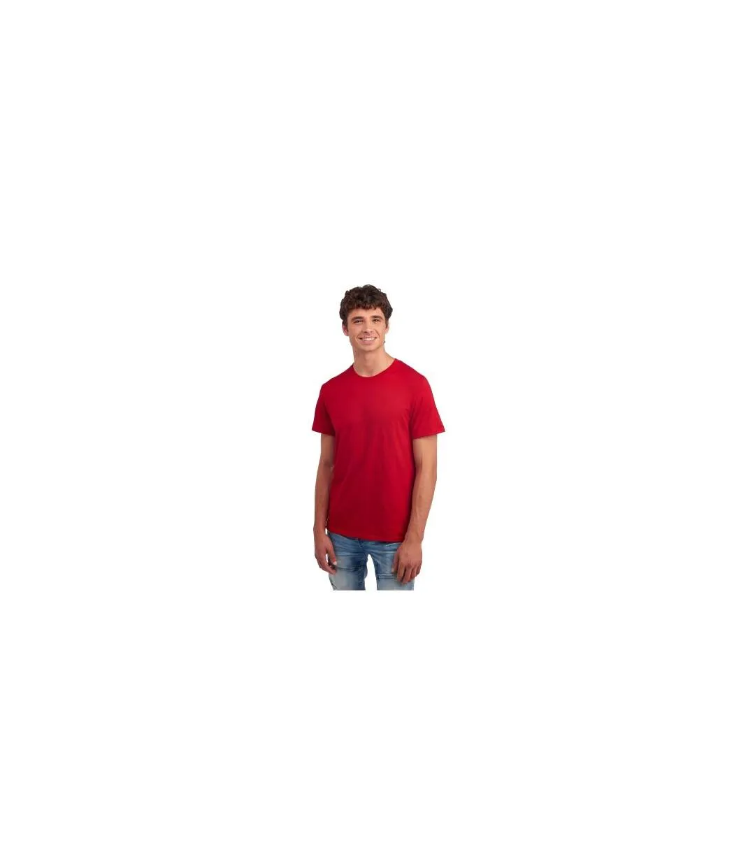 Mens Essential Cotton T-shirt True Red Jerzees-1