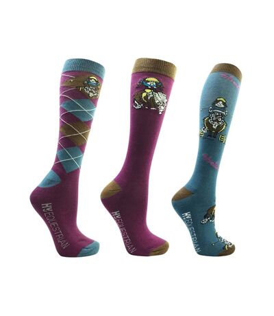 Chaussettes pony friends adulte violet / bleu mer Thelwell