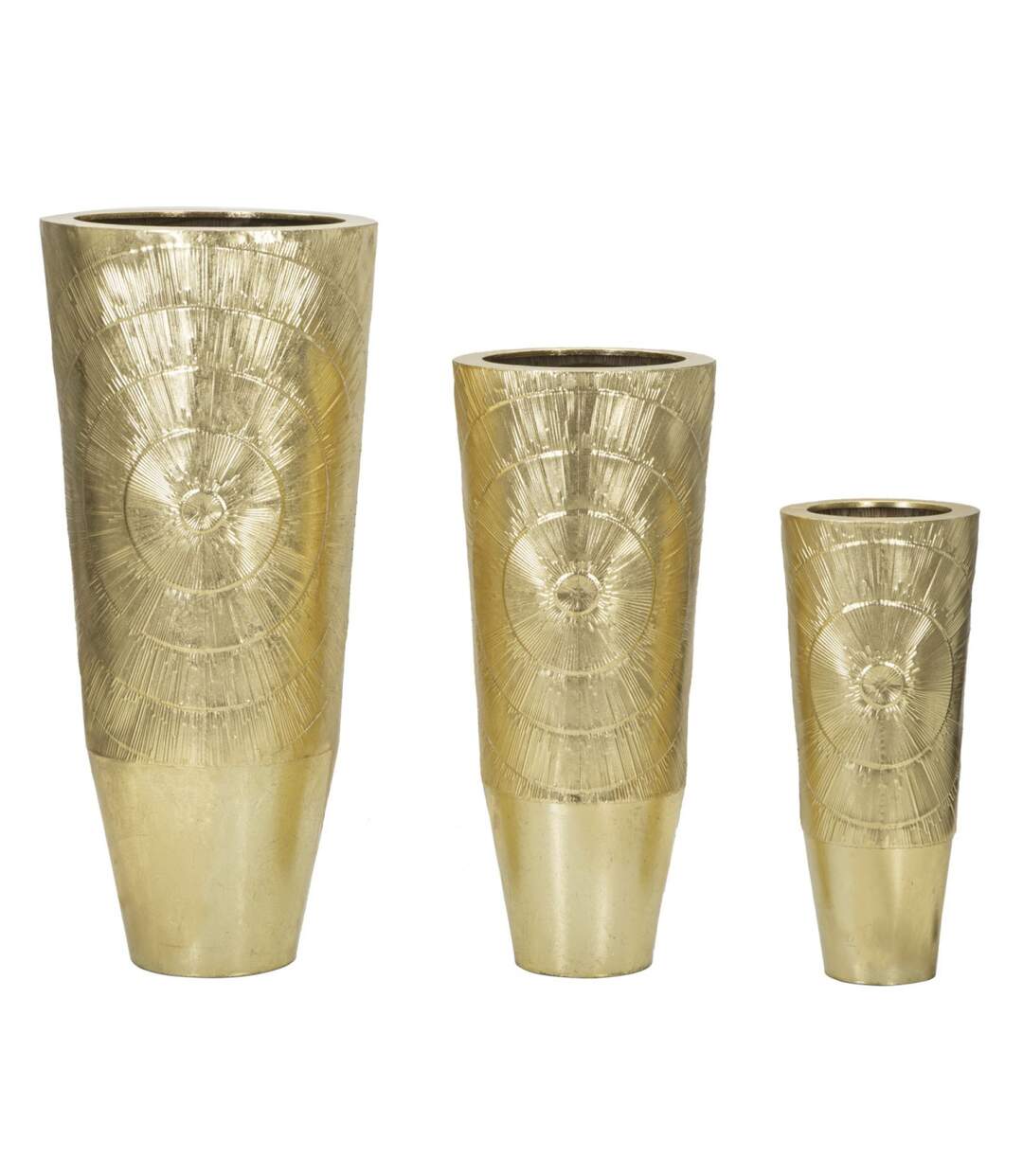 Lot de 3 Vases en Métal Goldely 114cm Or-1