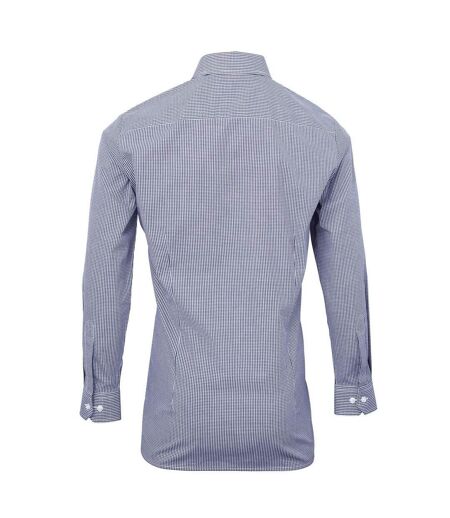 Chemise Gingham Homme Bleu Marine Blanc Premier