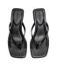 Womens/ladies Caribbean Leather T-bar Flip Flops Black Steve Madden-3
