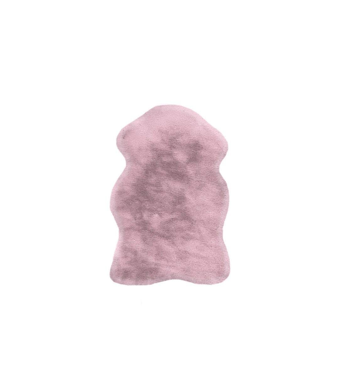 Tapis Uni Doux Poils Longs Rabbit 60x90cm Rose-1