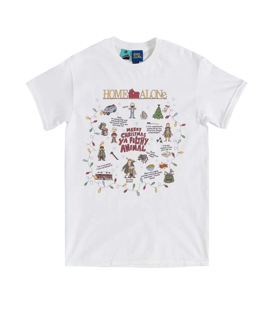T-shirt Noël Adulte Blanc Home Alone-1