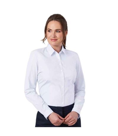 Womens/ladies Selene Poplin Long-sleeved Formal Shirt White Brook Taverner