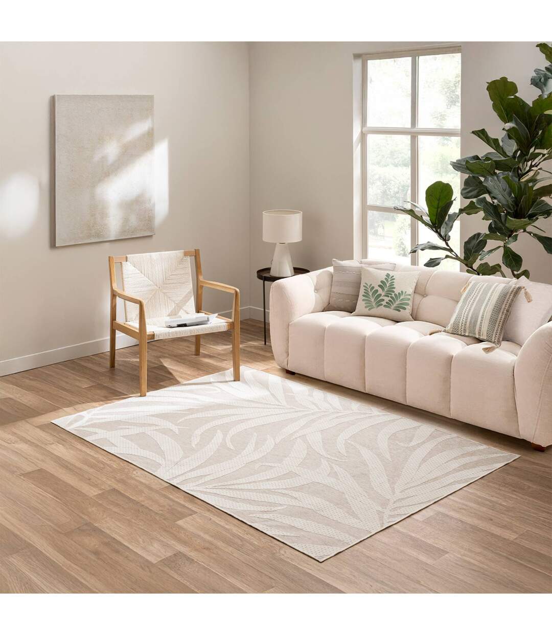 Tapis Déco Relief Cancun 140x200cm Naturel-4