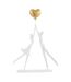 Statuette Déco Couple Debout Cœur 37cm Blanc-1