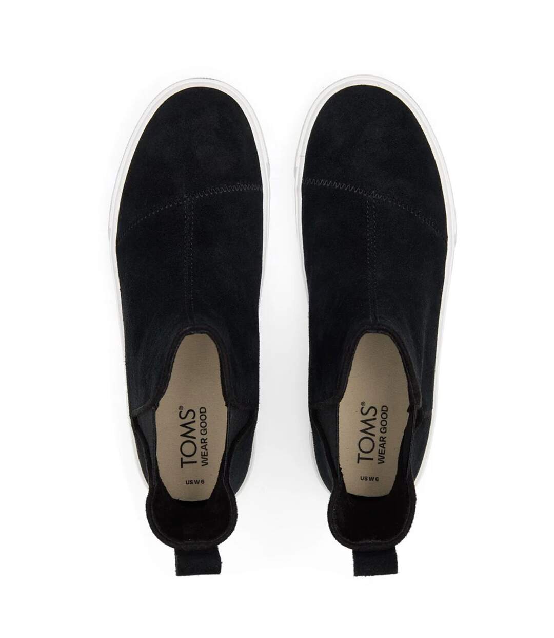 Womens/ladies Fenix Suede Platform Ankle Boots Black Toms-4