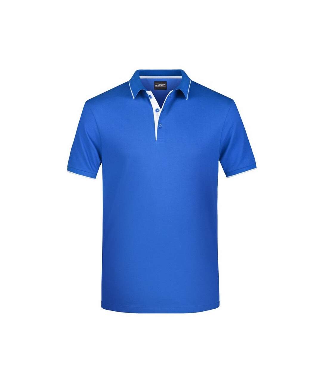 Polo Motif/style Rayures Contrastées Homme Bleu Roi Blanc James And Nicholson-1