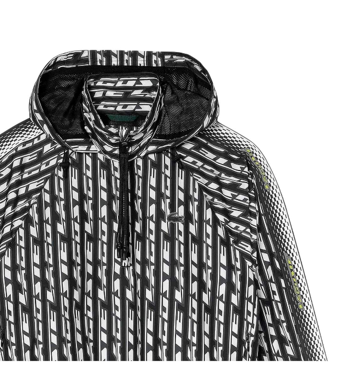 Womens/ladies Hooded Oversized Track Jacket Black Lacoste-1