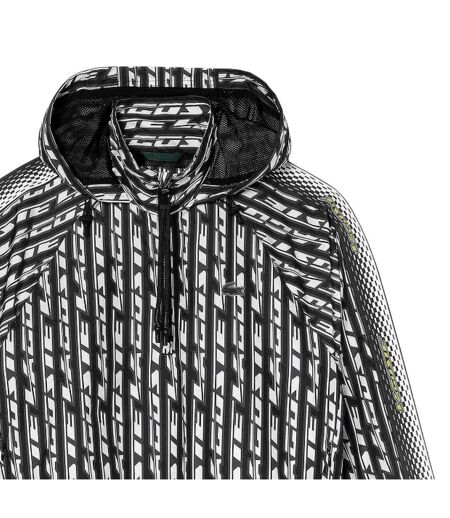 Womens/ladies Hooded Oversized Track Jacket Black Lacoste