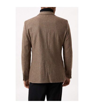 Mens dogtooth slim blazer neutral Burton