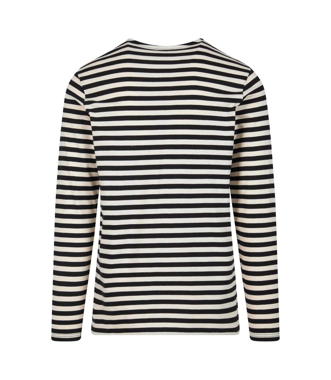 Mens Striped Regular Long-sleeved T-shirt White Sand Black Urban Classics-2