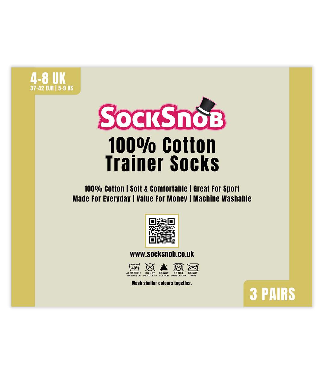 3 Pack Womens 100% Cotton Trainer Socks-2