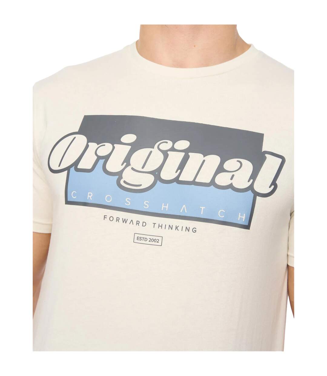 Mens Chevin T-shirt Off White Crosshatch-3