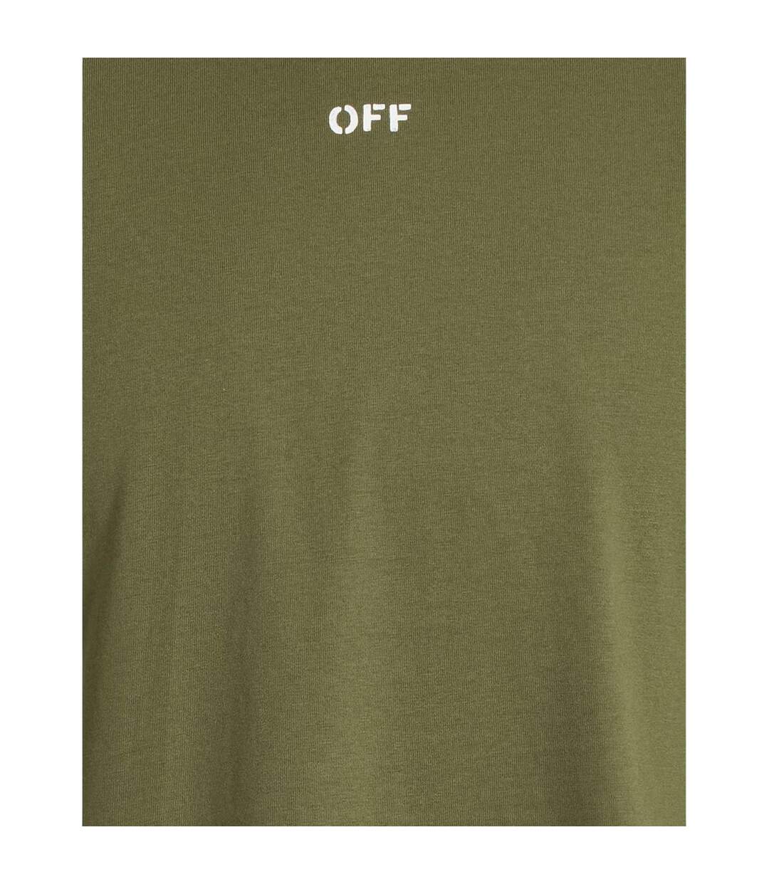 T-shirt Off Stamp Homme Blanc Vert Mousse Off White-3