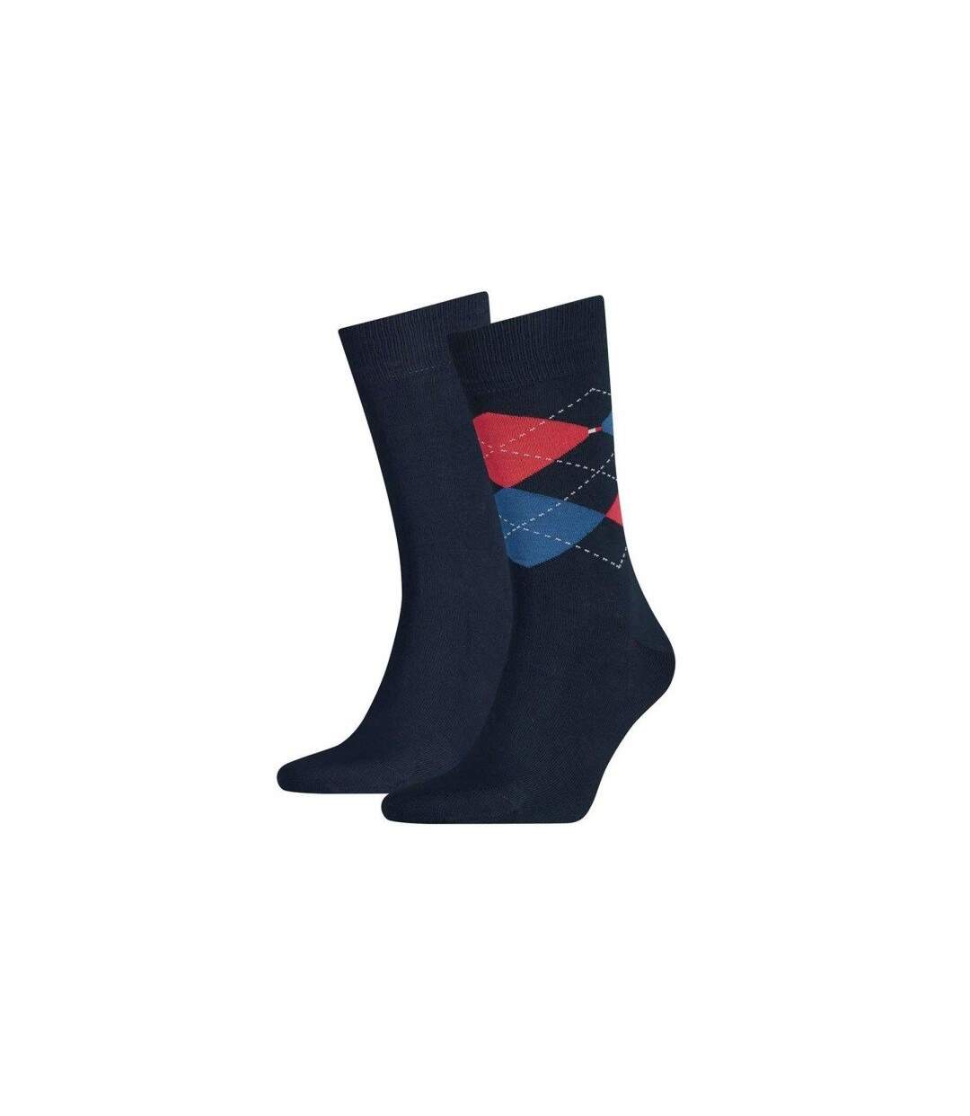 TOMMY HILFIGER Lot de 2 paires de Chaussettes Homme Coton CHECK Original