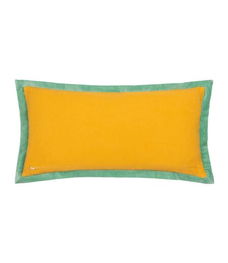 Paoletti Casa Embroidered Throw Pillow Cover (Ochre/Marine) (30cm x 60cm) - UTRV3042